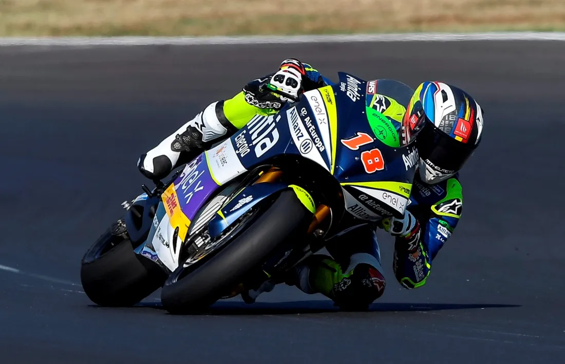 Xavi Cardelús va finalitzar en 10a posició a la segona carrera de MotoE a Misano. Foto: Avintia Esponsorama Racing