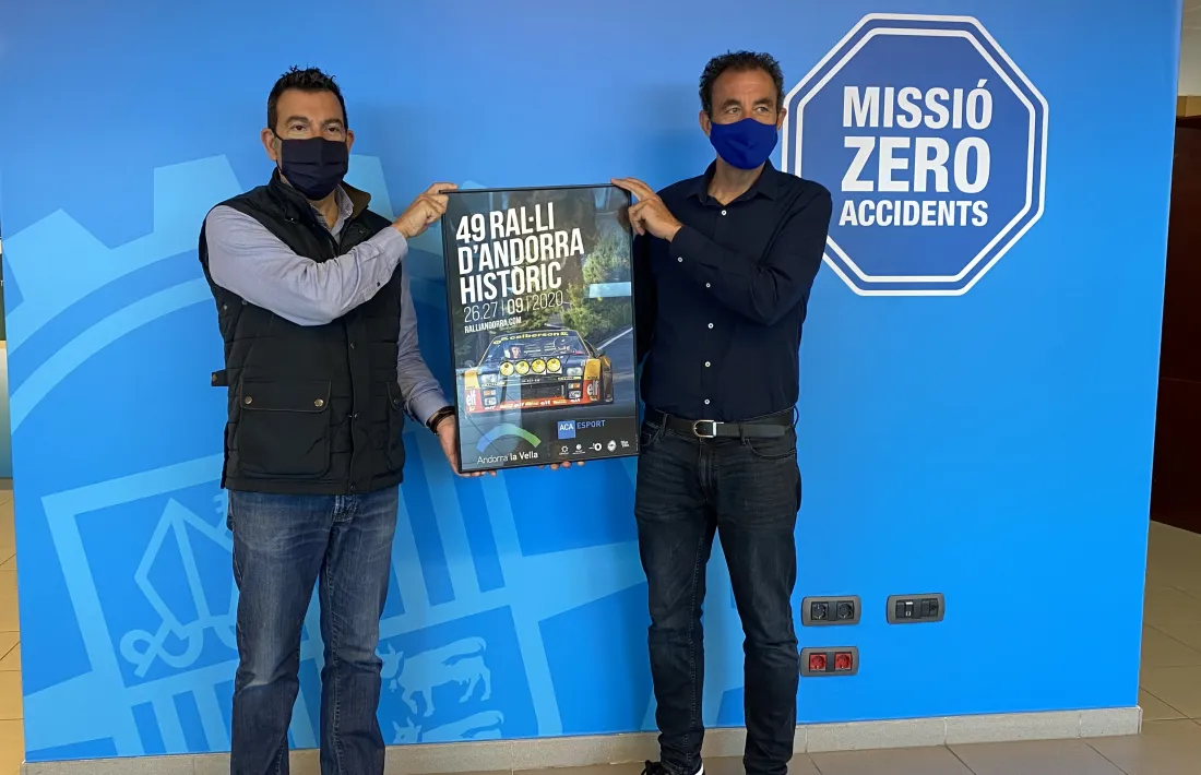 Miquel Canturri i Antoni Sasplugas, a la presentació del Ral·li d’Andorra Històric.  Foto: Josep Maria Montaner