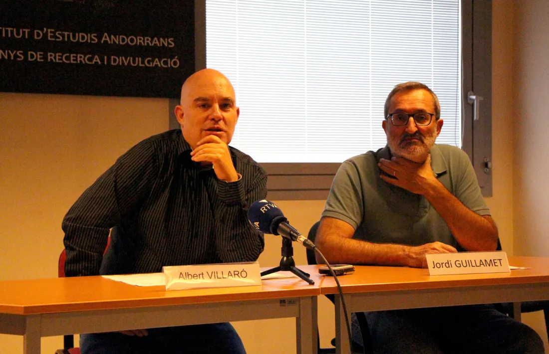 Albert Villaró i Jordi Guillamet el dia de la presentació de les beques en l'edició del 2019.