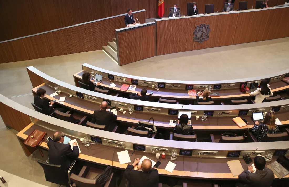 Un moment de la sessió del debat d’orientació política d’ahir al Consell General.