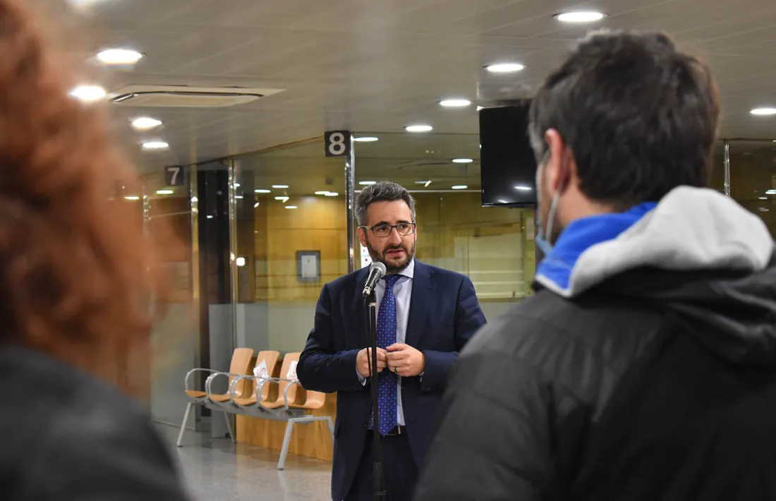 El ministre de Finances, Eric Jover, en la compareixença d'aquesta tarda.