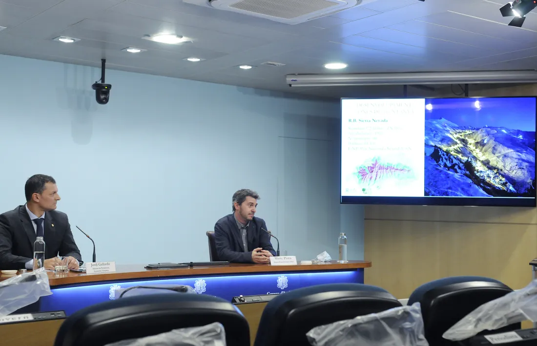 El ministre Jordi Gallardo i el director d’Actua Innovació, Marc Pons, van presentar ahir el projecte.