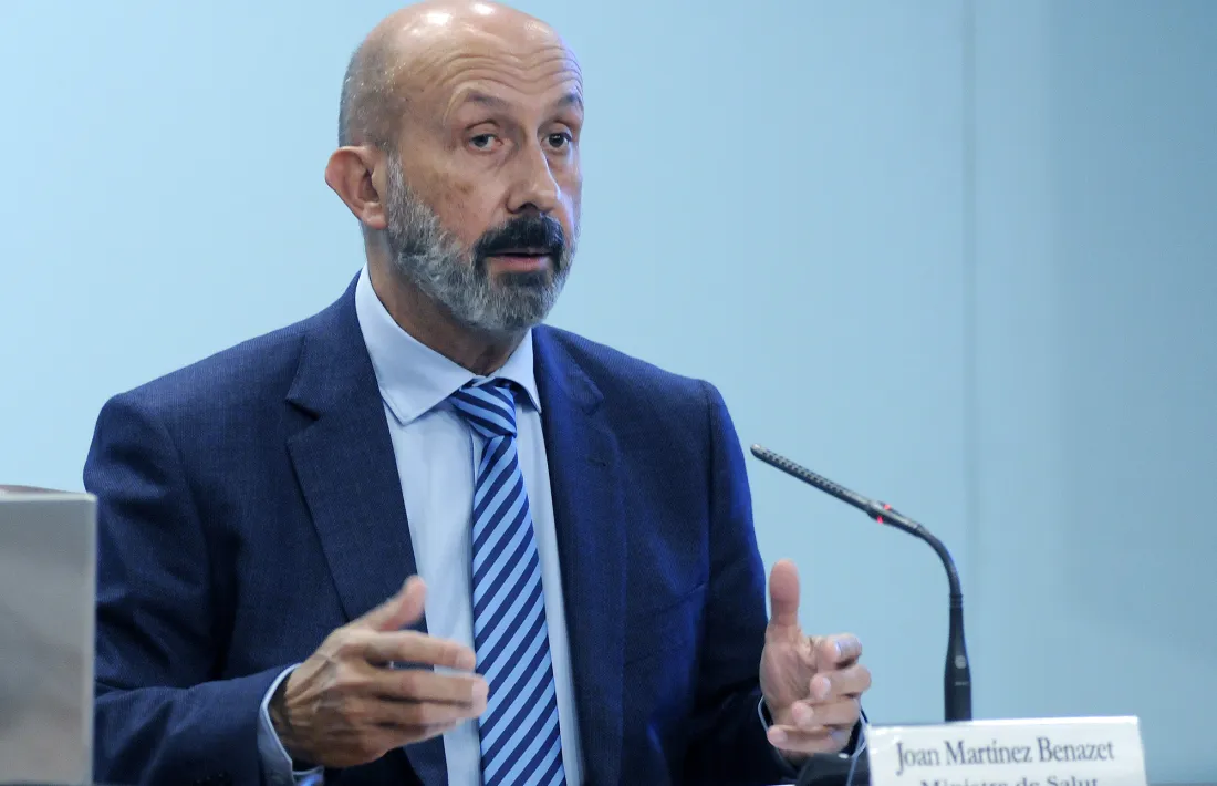 El ministre Joan Martínez Benazet en la roda de premsa d’ahir a la tarda.