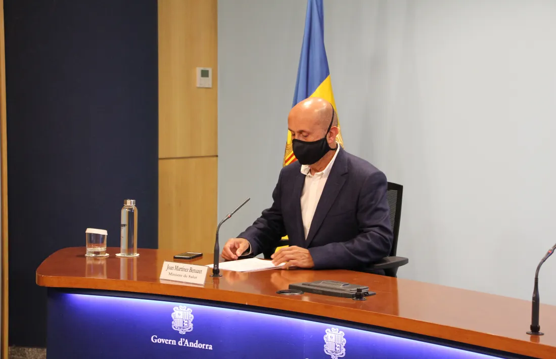 El ministre de Salut, Joan Martínez Benazet, en una roda de premsa d'actualització de les dades sanitàries.