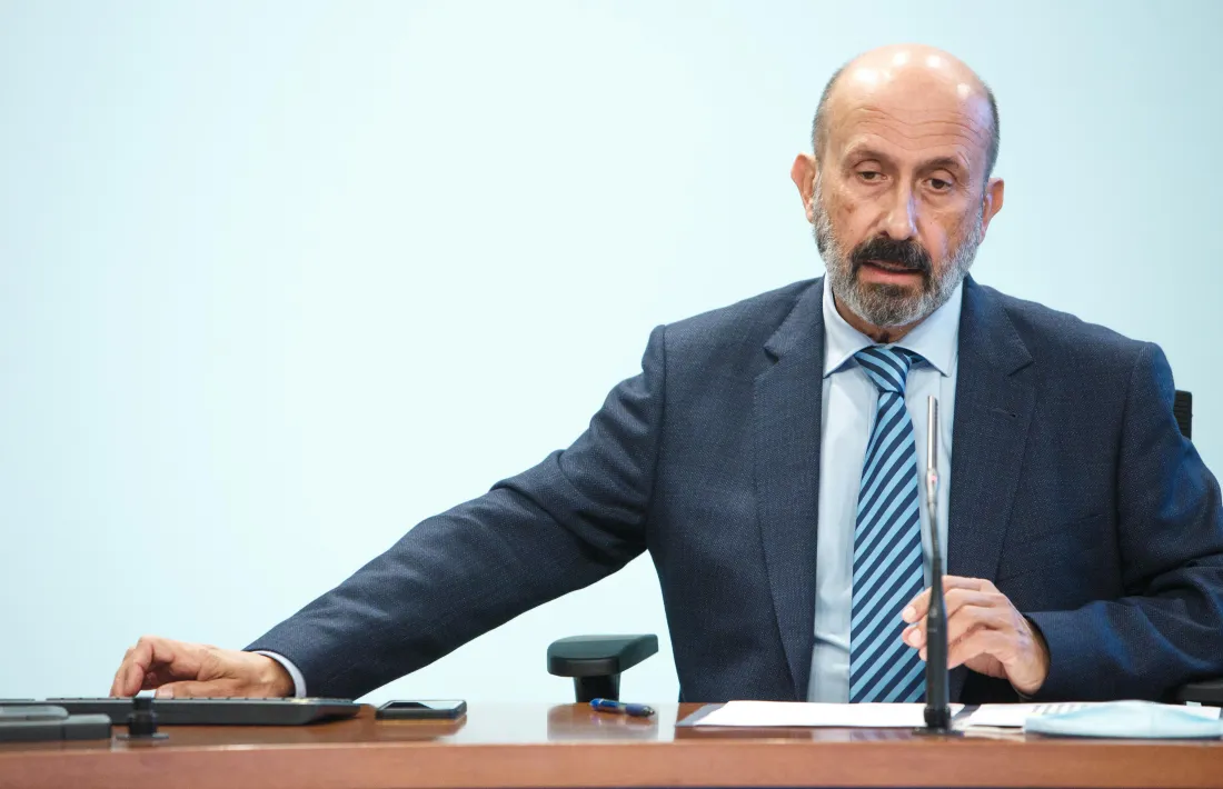 El titular de Salut, Joan Martínez Benazet, en la compareixença d’ahir posterior al consell de ministres