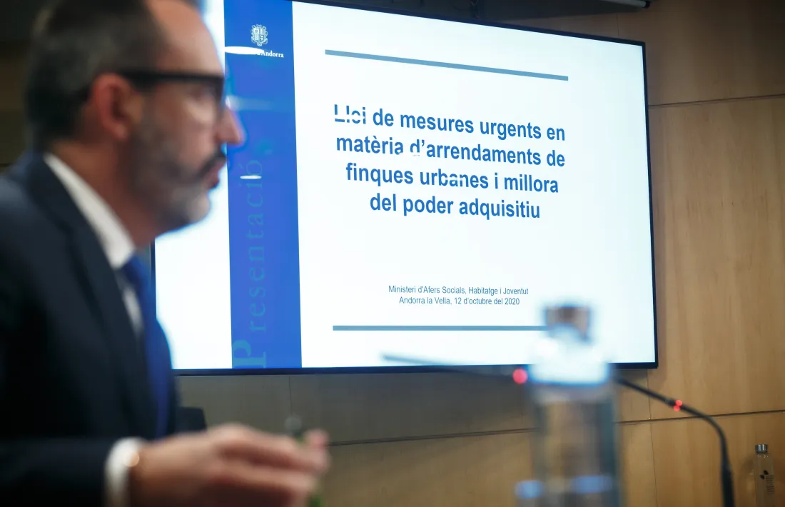 Roda de premsa de presentació del ministre Filloy, aquest matí.