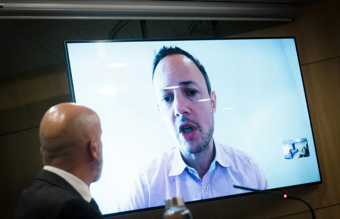 El cap de Govern, Xavier Espot, en la compareixença virtual d’avui amb el ministre de Salut.