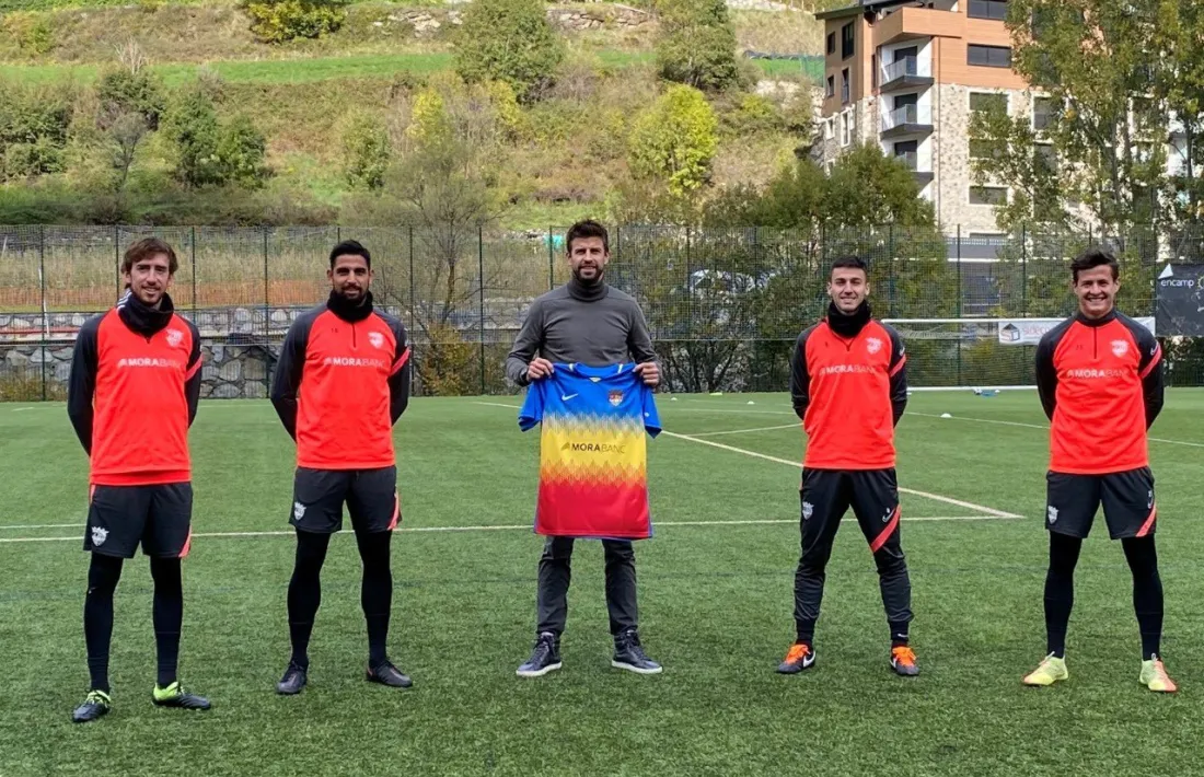 Gerard Piqué avui a Prada de Moles. Foto: Twitter FC Andorra