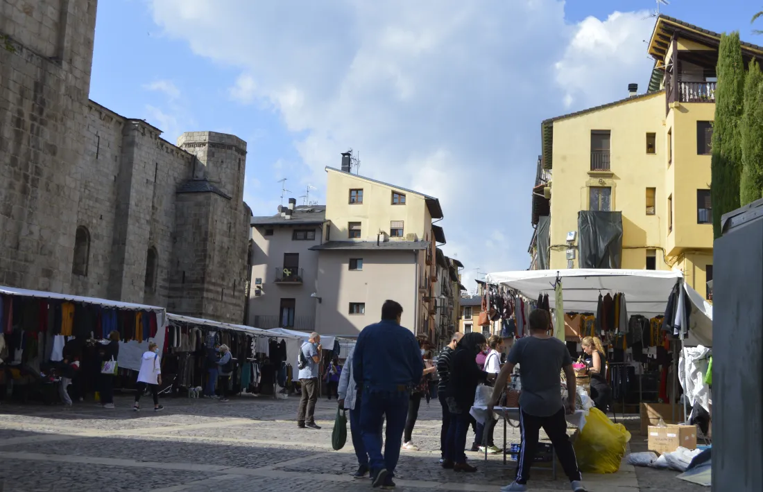 Vista de la capital alturgellenca en una jornada de mercat.