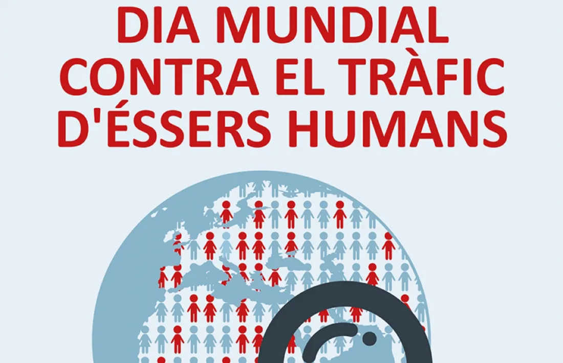 Cartell del dia mundial contra el tràfic d'éssers humans.