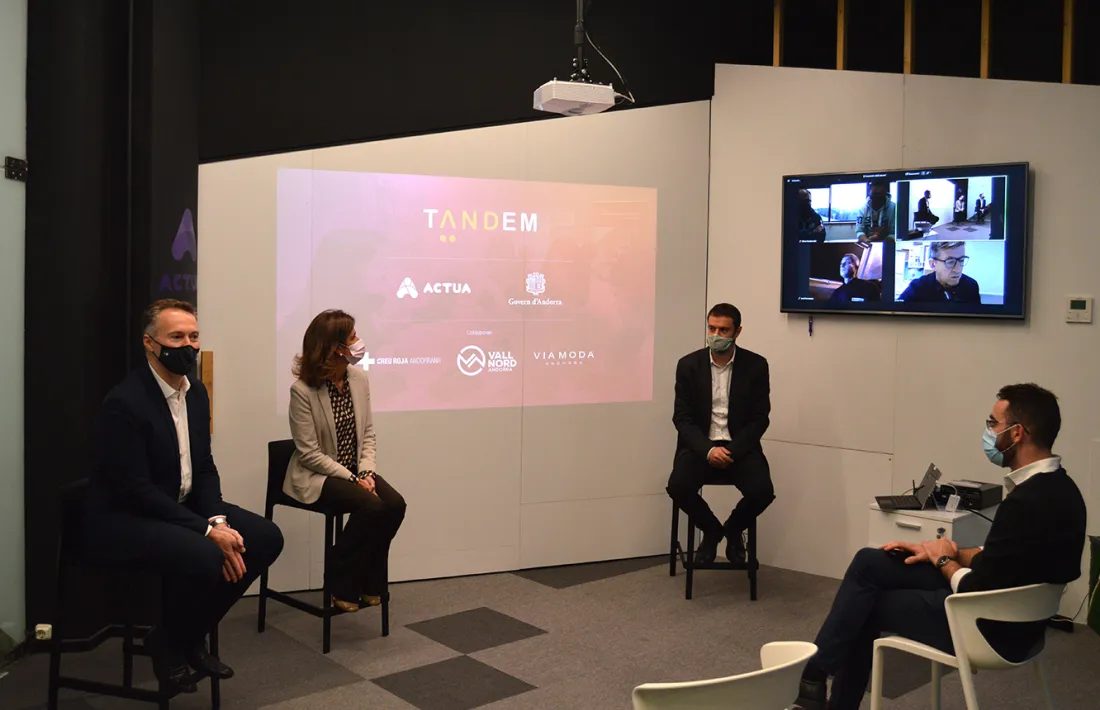 Un moment de la presentació de la cinquena edició del projecte Tàndem.