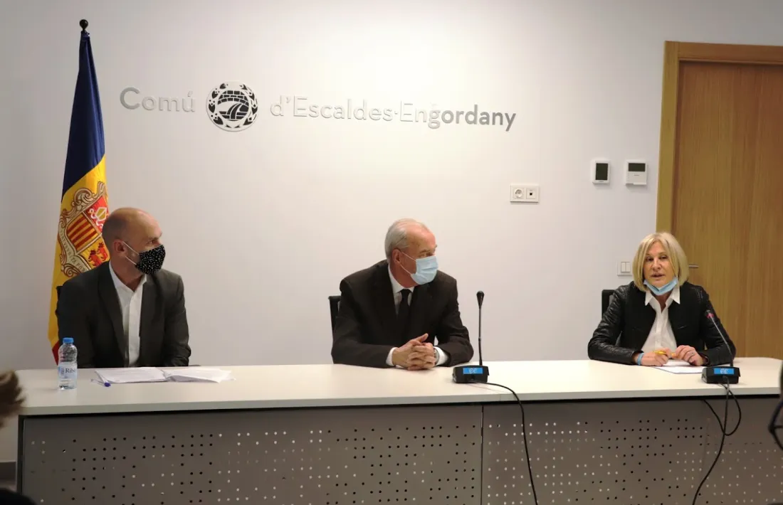 Els consellers de DA a l'oposició d'Escaldes, Jordi Vilanova, Miquel Aleix i Nuri Barquín.