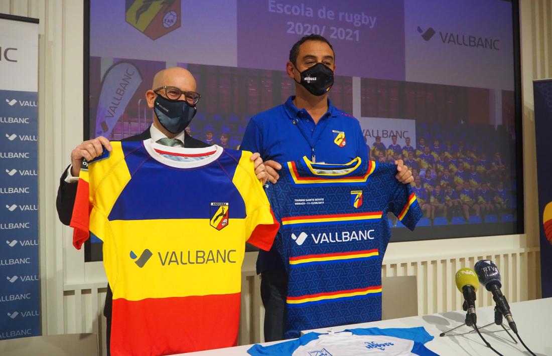 Vall Banc va renovar el seu patrocini amb la Federació Andorrana de Rugbi. Foto: Agències
