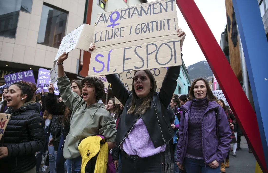 Instant de l’última manifestació feminista amb motiu del 8 de març.