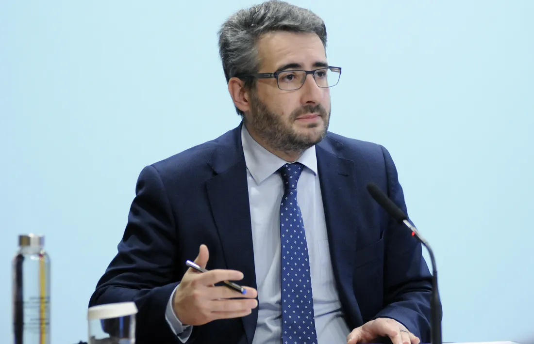 El ministre portaveu, Eric Jover, en la compareixença d’ahir.