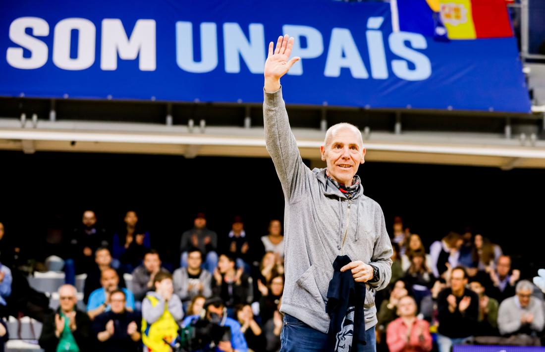  Gabi Muñoz, en l’homenatge que va rebre al Poliesportiu d’Andorra. Foto: Martín Imatge