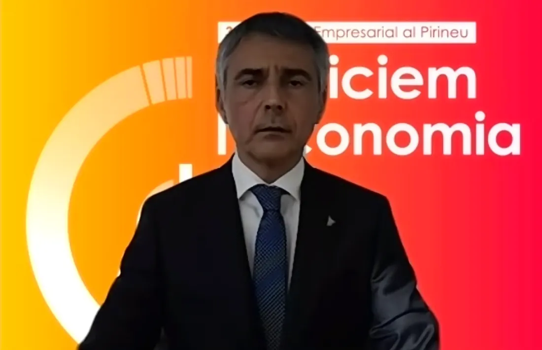 El president de la Trobada Empresarial al Pirineu, Vicenç Voltes, durant la presentació de la jornada.
