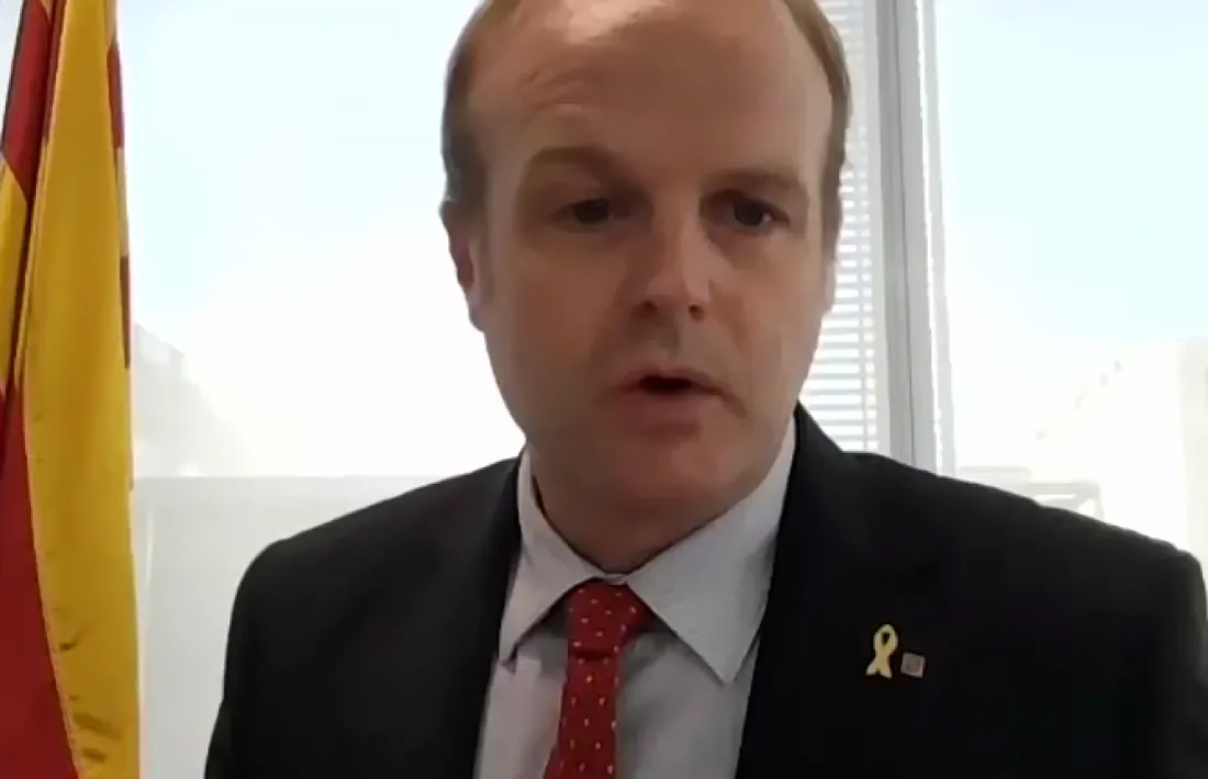 El secretari general de Vicepresidència de la Generalitat de Catalunya, Albert Castellano, durant la seva intervenció.