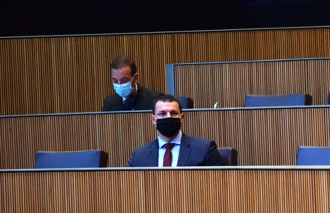 El ministre de Presidència, Economia i Empresa, Jordi Gallardo, aquest dijous al Consell General.