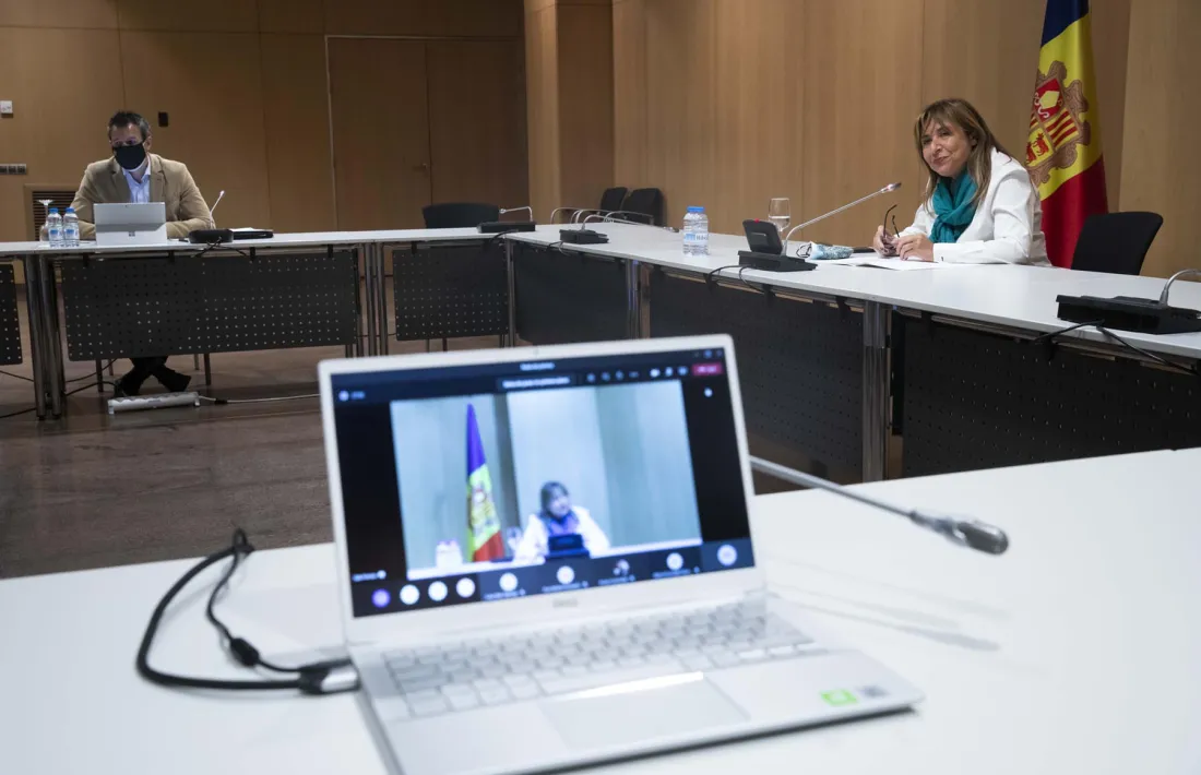 Un moment de la compareixença telemàtica de la cònsol major de la capital, Conxita Marsol.