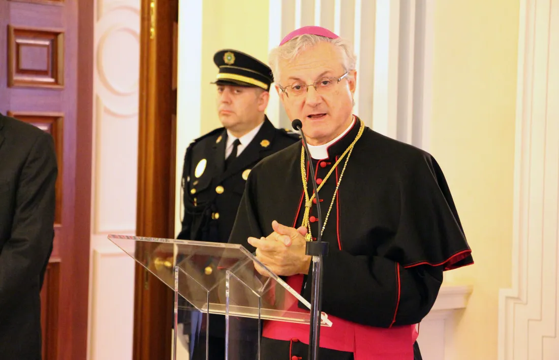 El copríncep episcopal, Joan-Enric Vives, durant un discurs.