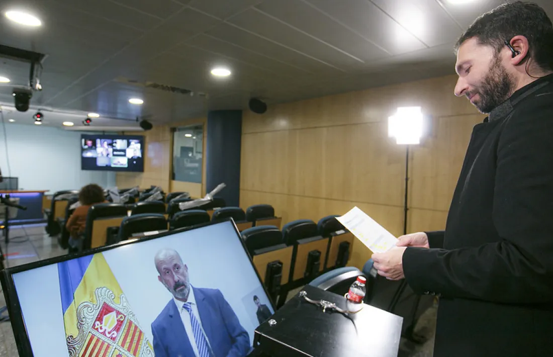 Vista de la sala de premsa del Govern.