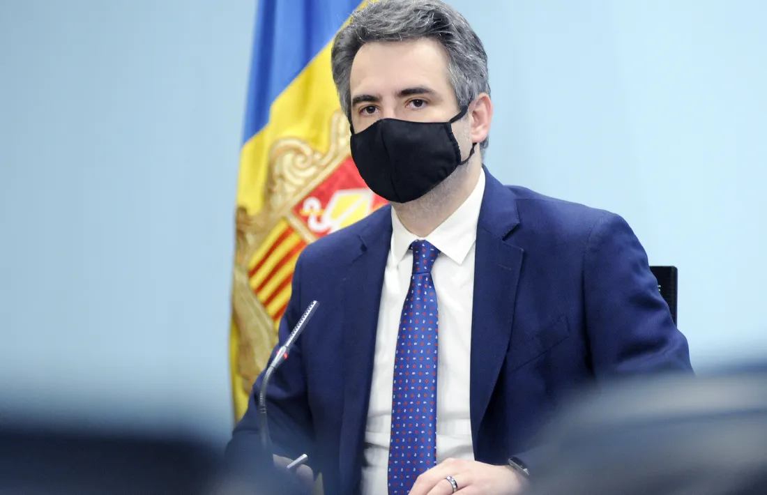 El ministre portaveu, Eric Jover, en la compareixença d’avui.