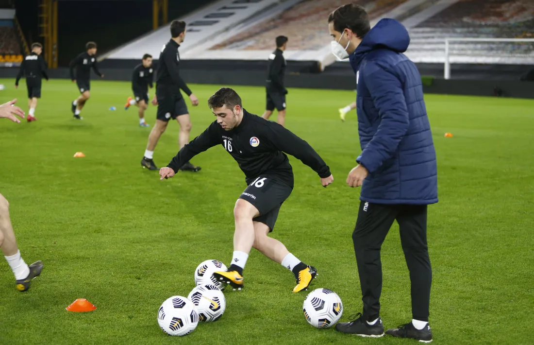 La sub-21, al Molineux Stadium. Foto: Xavi Miró / FAF