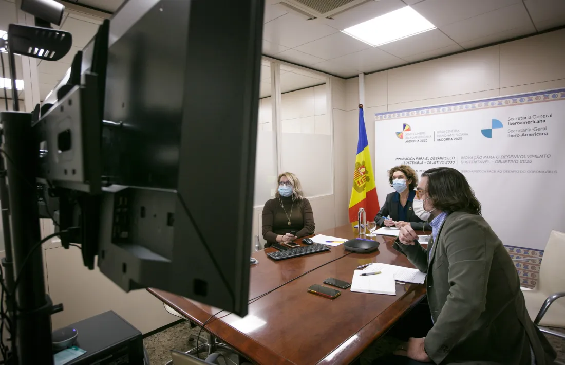 La ministra Ubach va intervenir de forma telemàtica.