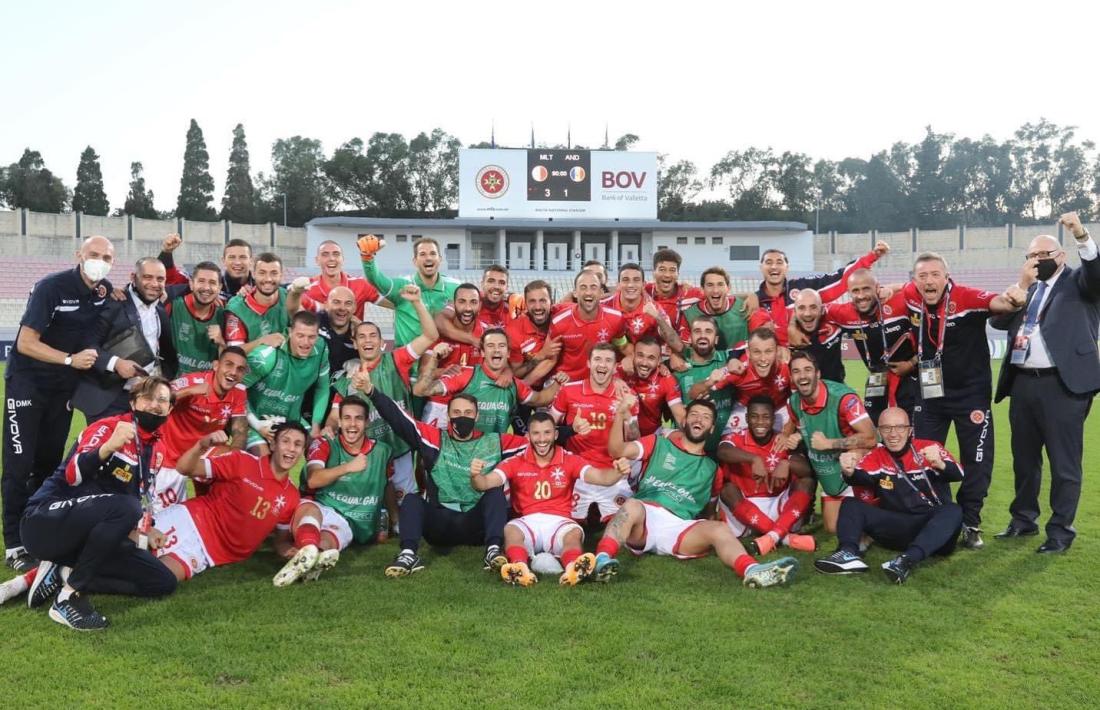 La selecció de Malta va guanyar per primera vegada en la seva història la selecció d’Andorra. Foto: Twitter