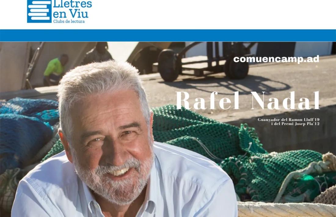 Un detall del cartell que anuncia la xerrada literària.