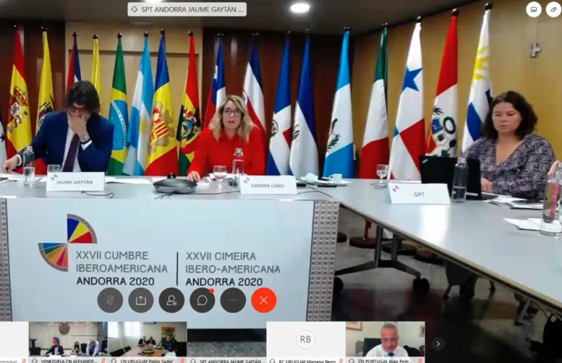 Reunió virtual dels coordinadors nacionals de la Conferència Iberoamericana que va tenir lloc a principis de juliol.