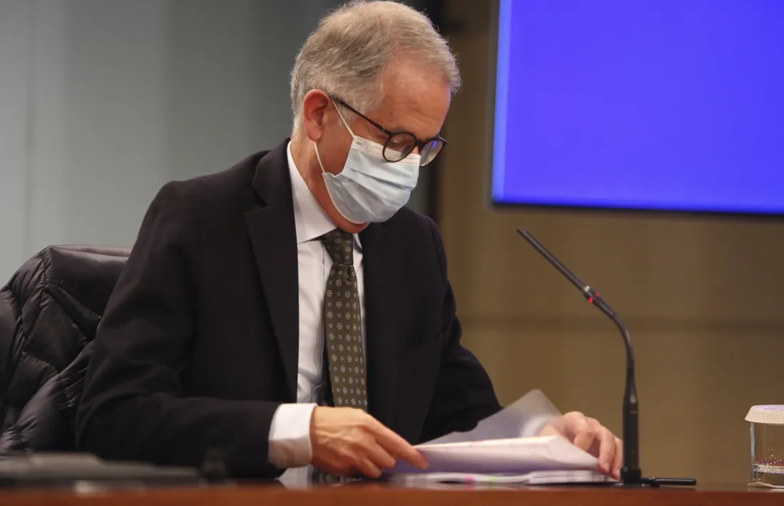 El director general del Servei Andorrà d’Atenció Sanitària, Josep Maria Piqué, en una compareixença anterior.