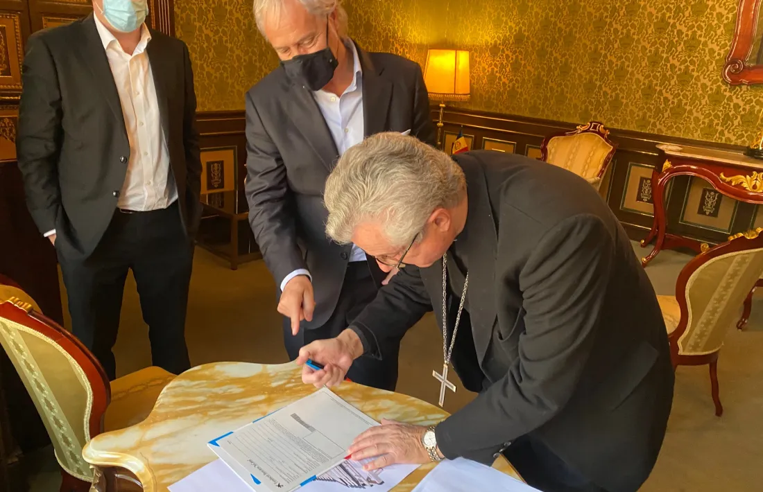 Un moment de l'acte de donació. 