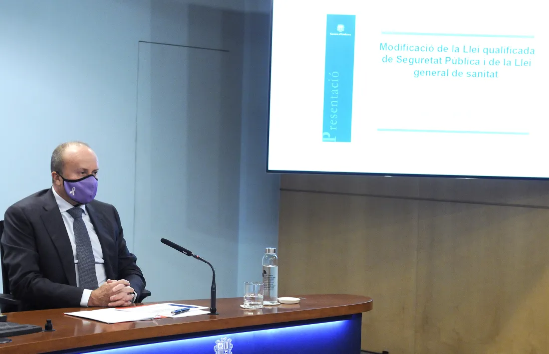 El ministre d’Interior, Josep Maria Rossell, va presentar ahir els canvis legislatius.