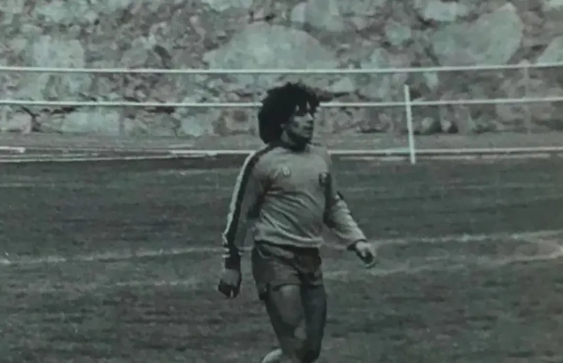 Maradona entrenant-se a l’Estadi Comunal. Foto: Twitter FC Andorra