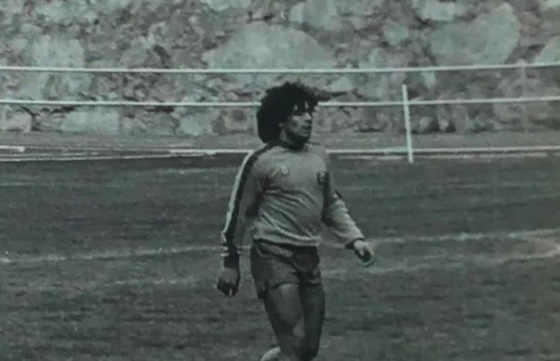 Maradona entrenant-se a l’Estadi Comunal. Foto: Twitter FC Andorra