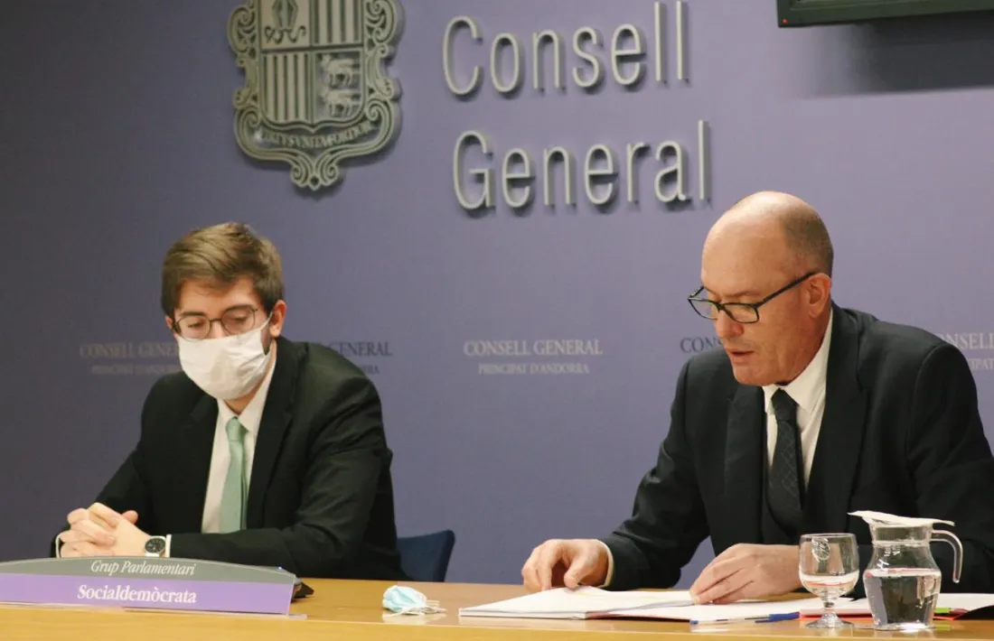 Roger Padreny i Quim Miró van presentar ahir amb Susanna Vela les esmenes del PS al projecte de pressupost per al 2021.