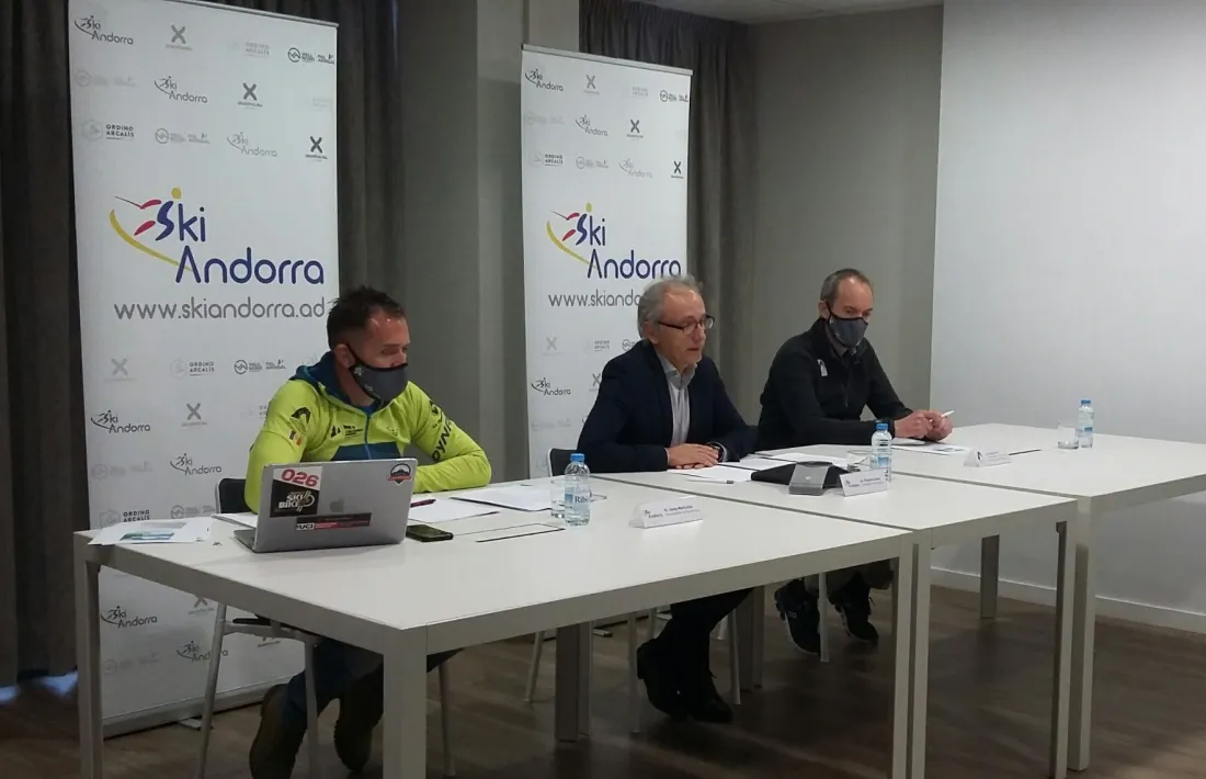 Marticella, Camp i Lluch en la presentació del forfet Natura, aquesta tarda.