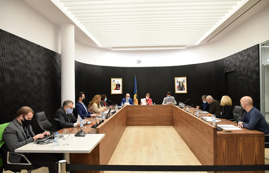 Un moment de la sessió del consell de comú d'Escaldes-Engordany, aquest divendres a la tarda.
