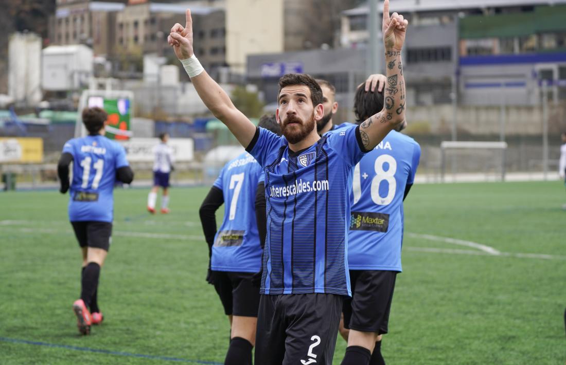 ‘Kiki’, de l’Inter, va dedicar l’únic gol del partit a la malaguanyada Luisa del Trèvol Verd. Foto: Interescaldes.com