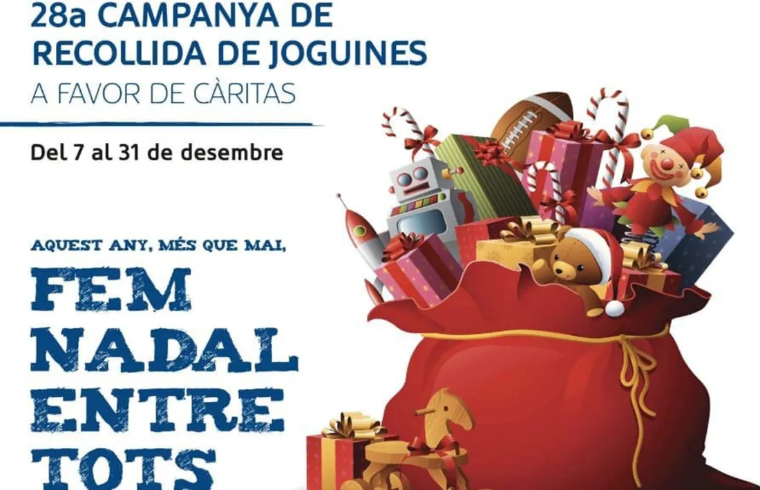 El cartell de la 28a campanya de recollida de joguines.