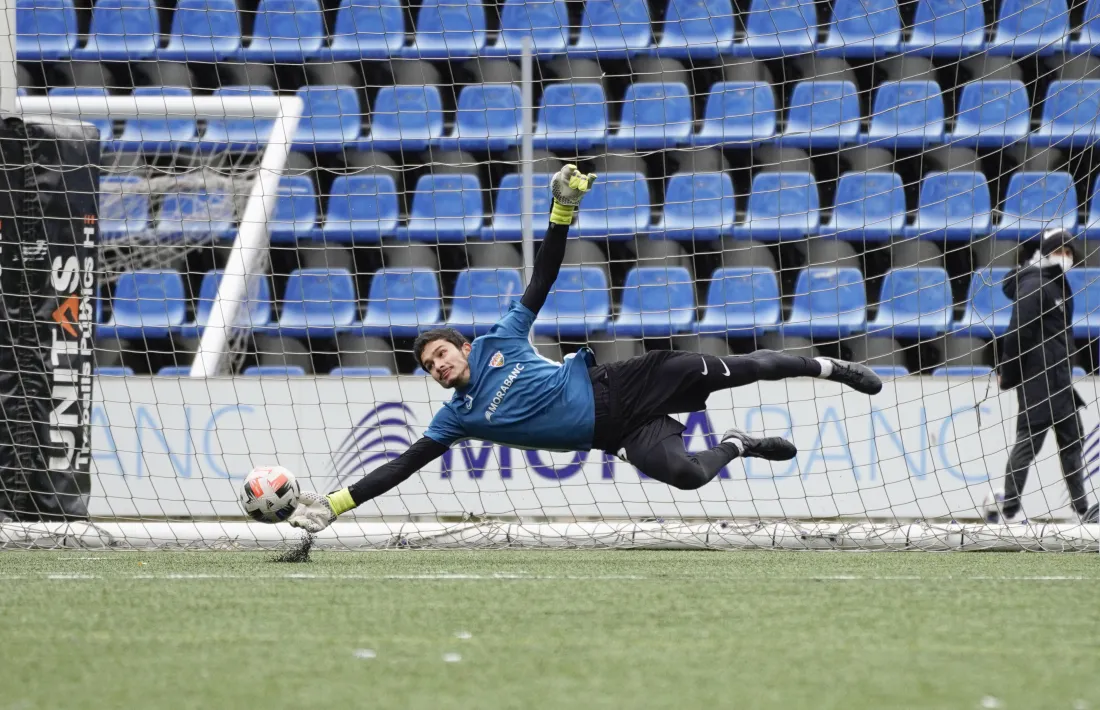 El porter de l'FC Andorra, Nico Ratti. Foto: FC Andorra