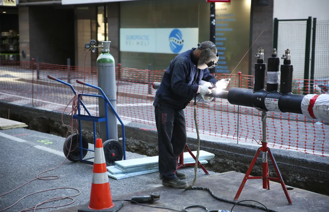 Les obres de la xarxa de calor.