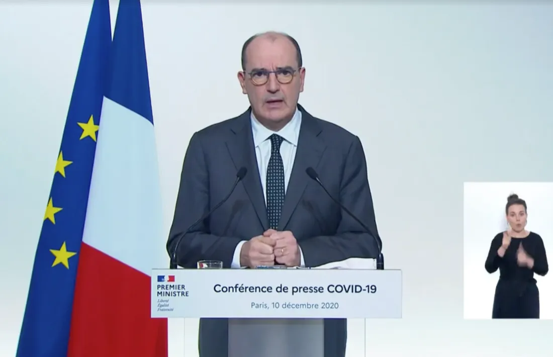 El primer ministre francès, Jean Castex, en la roda de premsa celebrada aquest dijous.