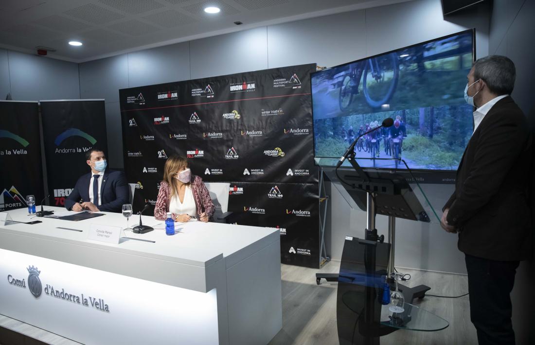 The Group Ironman va presentar ahir les dues proves que tindrà Andorra la Vella. Foto: Comú d’Andorra la Vella / Tony Lara