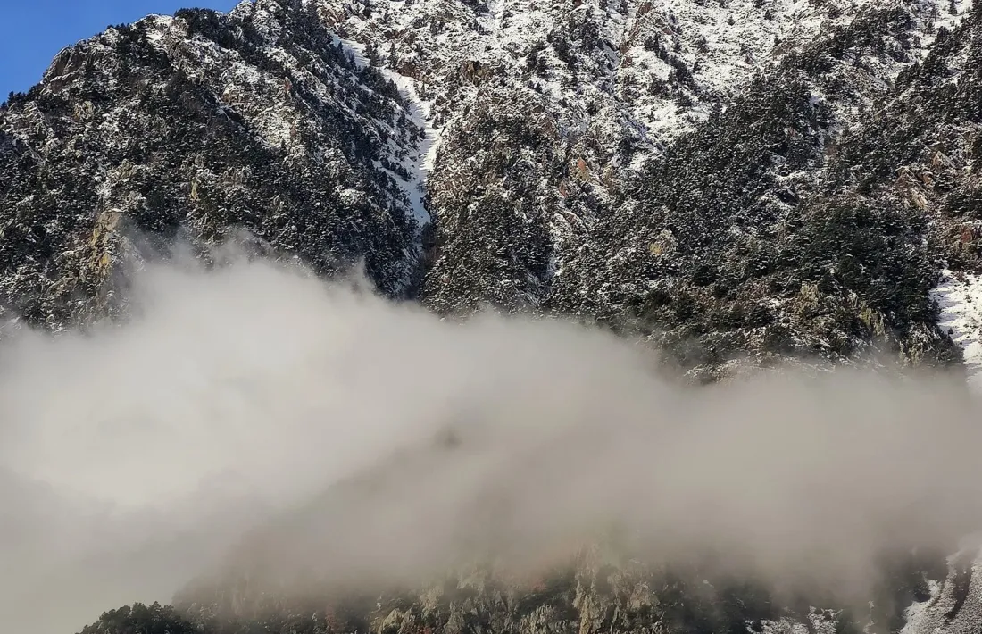 El pic de Carroi vist des d'Andorra la Vella, aquest matí.