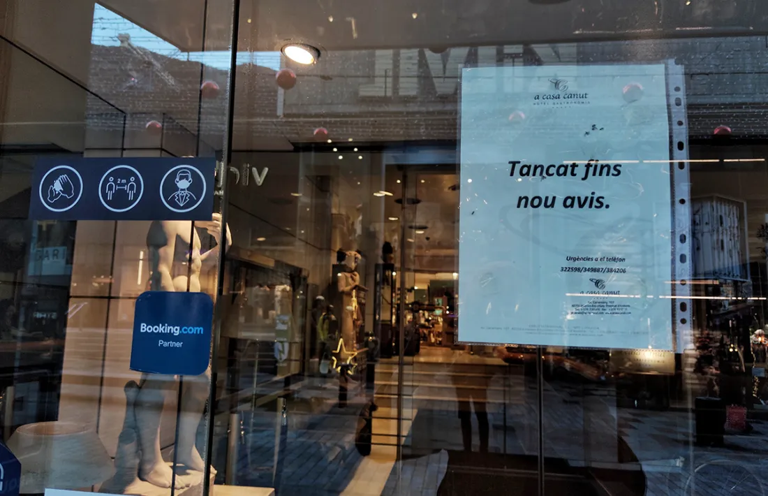 Un hotel d'Escaldes tancat, aquest dimarts.