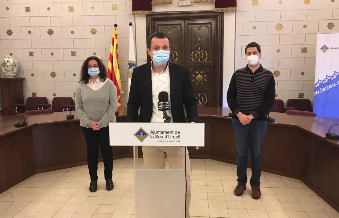 Els regidors de Compromís per la Seu, grup que encapçala Òscar Ordeig. 