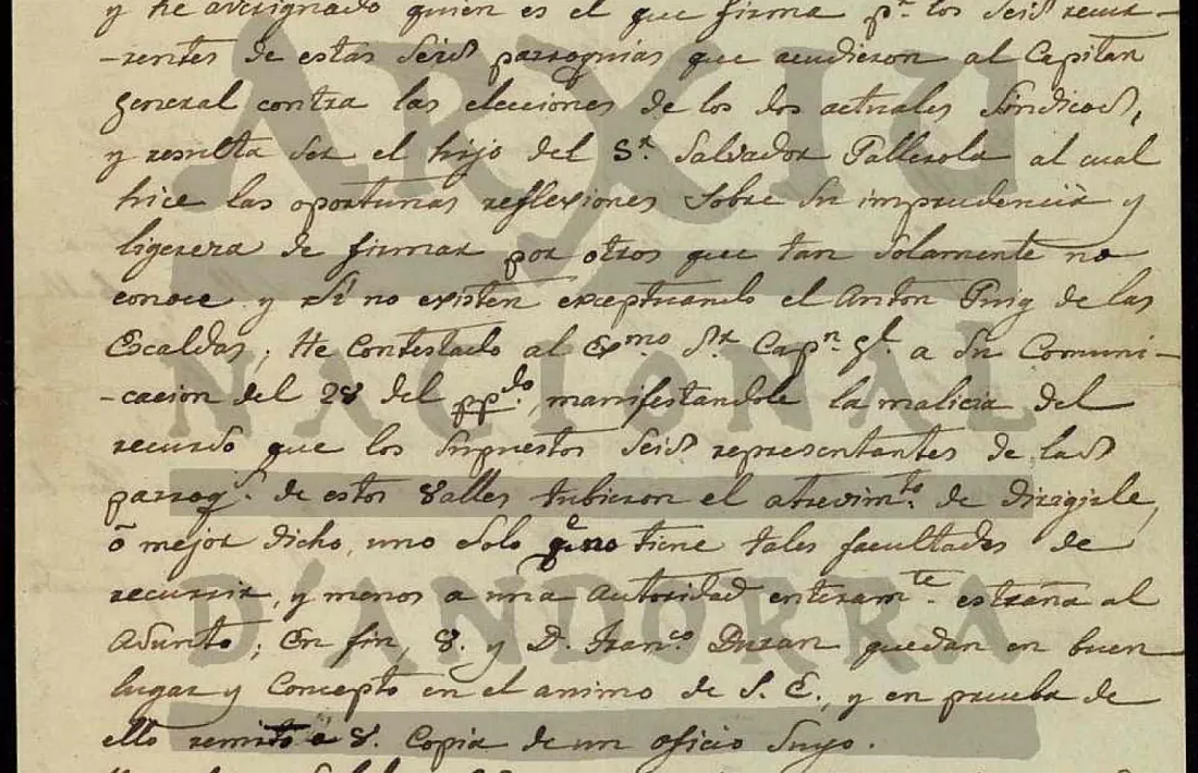 Carta de Bonifacio Ulrich al síndic general, Gil Areny, datada el febrer del 1842.